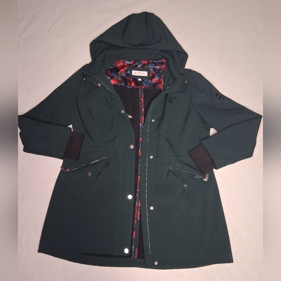 Eliza J Jackets & Blazers - Eliza J Forest Green Hooded Utility Jacket